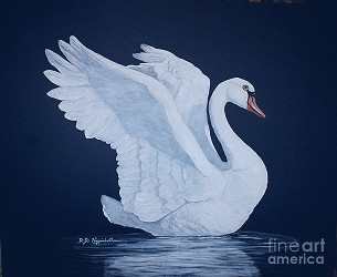 The White Swan Painting by DiDi Higginbotham - Pixels